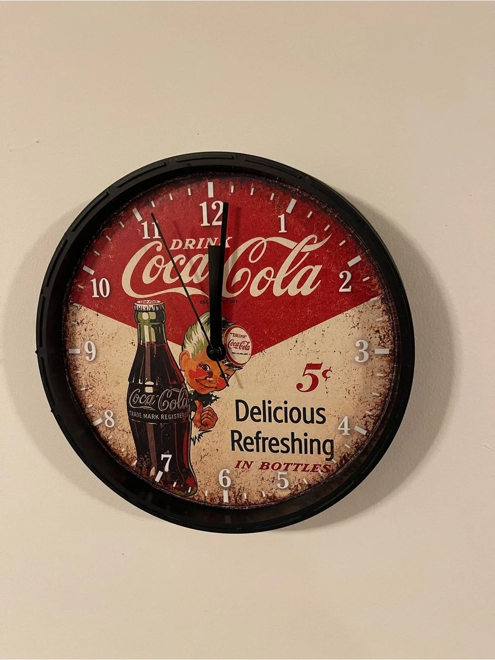 Coca Cola Red and Cream Retro Wall Clock